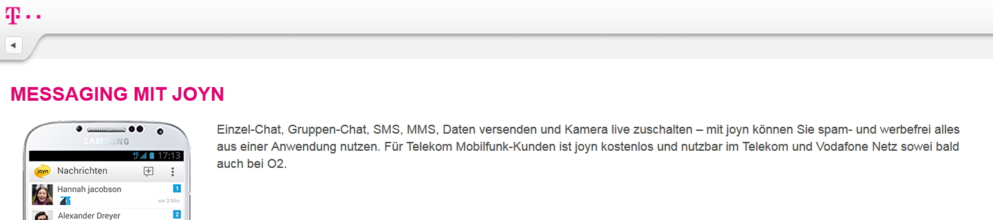 Screenshot telekom.de 23.2.2015 (Tippfehler: sic!)